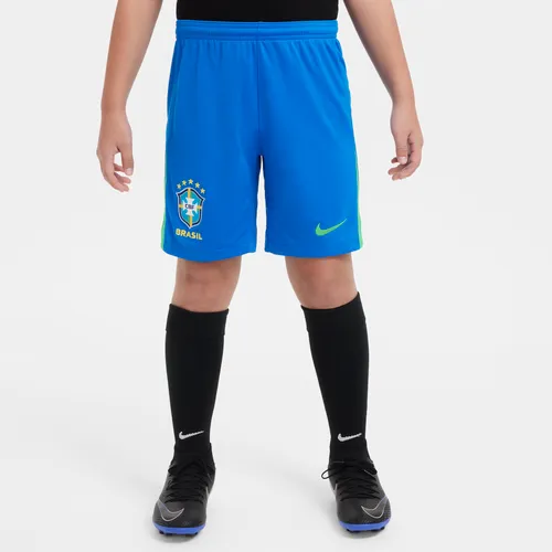 Brazil 2024 Stadium Home Older Kids' Nike Dri-FIT Football Replica Shorts - Blue - Polyester