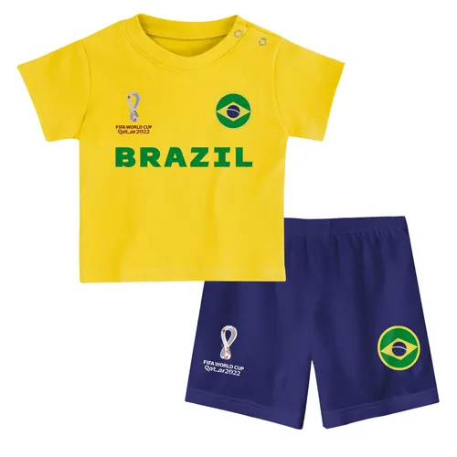 Brazil, Official Fifa 2022 Tee & Short Set Away Country Tee
