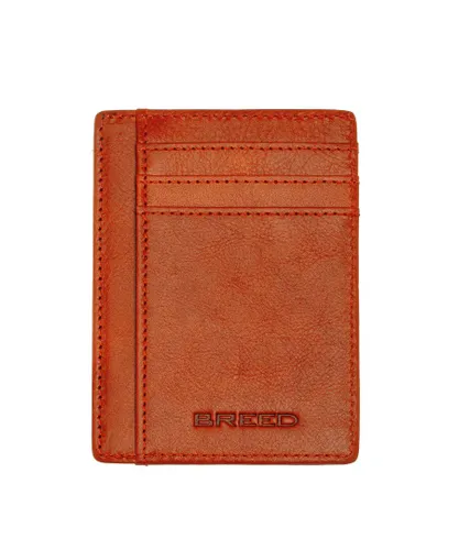 Breed Mens Chase Genuine Leather Front Pocket Wallet - Orange - One Size