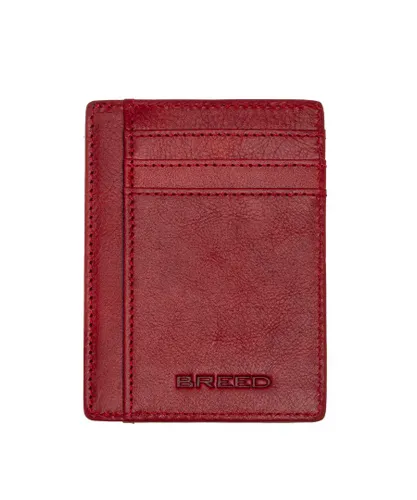 Breed Mens Chase Genuine Leather Front Pocket Wallet - Red - One Size