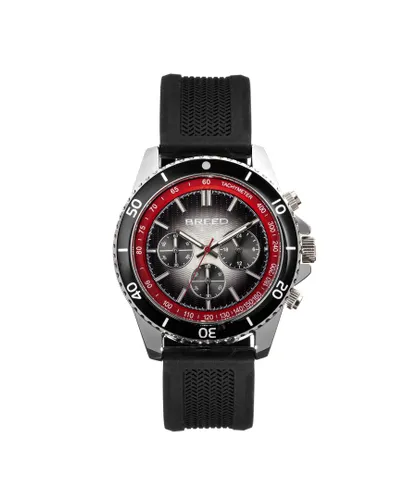 Breed Mens Tempo Chronograph Strap Watch - Red Stainless Steel - One Size