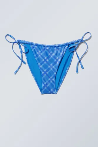 Breeze Printed Tie Bikini Bottoms - Blue