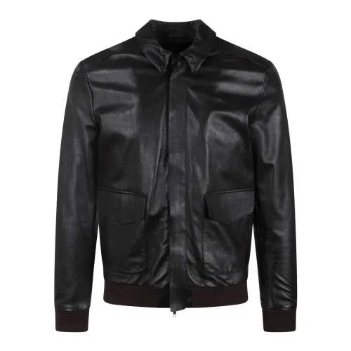 Brian Dales , Biker Leather Jacket ,Black male, Sizes: