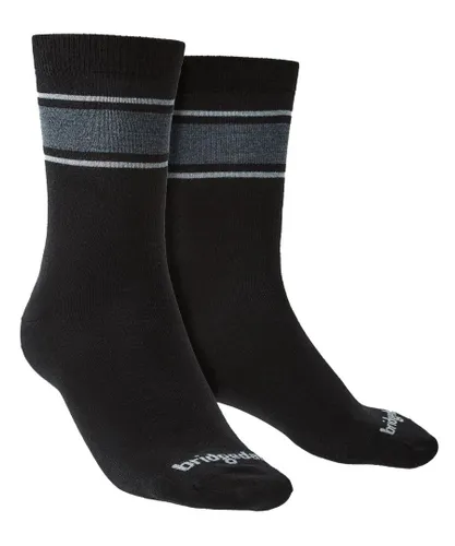 Bridgedale - Mens Liner Base Layer Merino Socks - Black / Lt Grey Merino Wool
