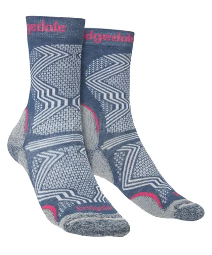 Bridgedale - Womens Hiking Ultralight Boot Socks - Dark Denim - Blue Nylon