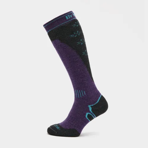 Bridgedale Women's Ski Midweight Merino Endurance Over Calf Socks - Purple, Purple