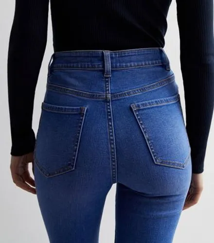 Bright Blue Waist Enhance Quinn Bootcut Jeans New Look