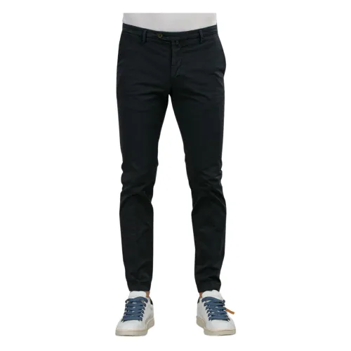 Briglia , Black Stretch Cotton Trousers ,Black male, Sizes: