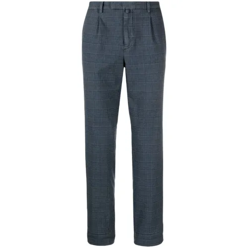 Briglia , Blue Check Trousers with Belt Loops ,Blue male, Sizes: