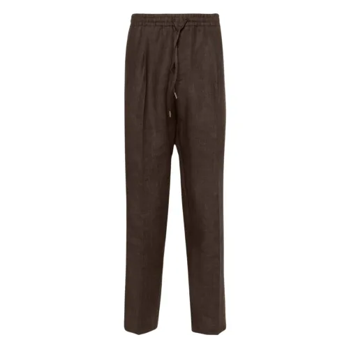 Briglia , Dark Brown Tapered Waist Pants ,Brown male, Sizes:
