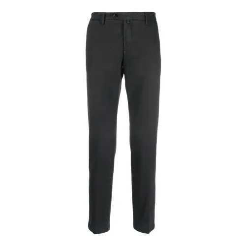 Briglia , Dark Grey Slim Cut Trousers ,Gray male, Sizes: