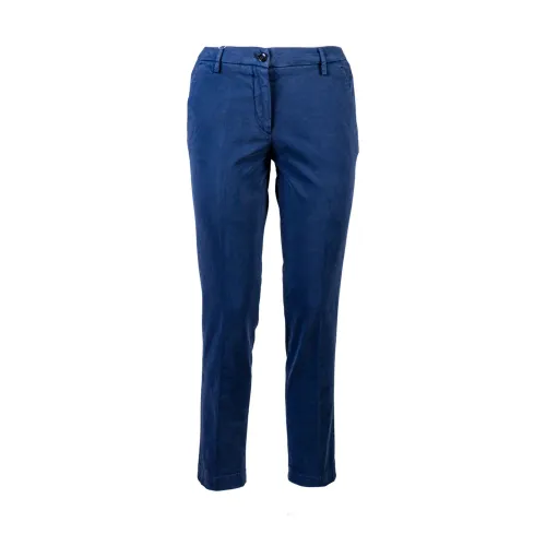 Briglia , Womens Chino Slim Pants with Back Flap Pocket ,Blue female, Sizes: