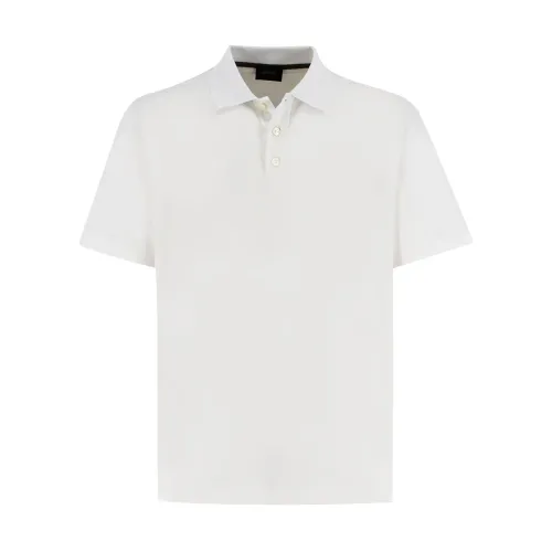 Brioni , Cotton Polo Shirt ,White male, Sizes: