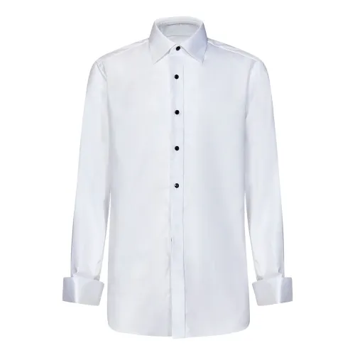 Brioni , Mens Clothing Shirts White Ss24 ,White male, Sizes: