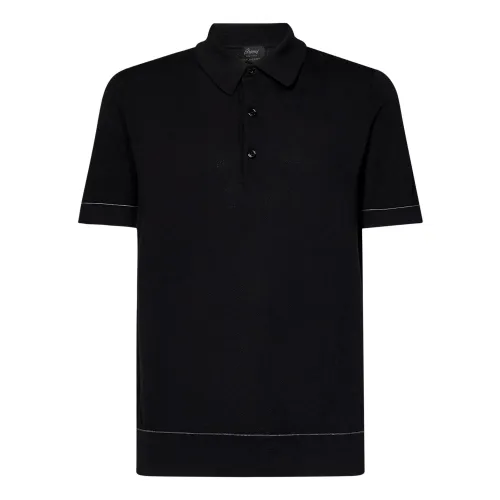 Brioni , Mens Clothing T-Shirts Polos Black Ss24 ,Black male, Sizes: