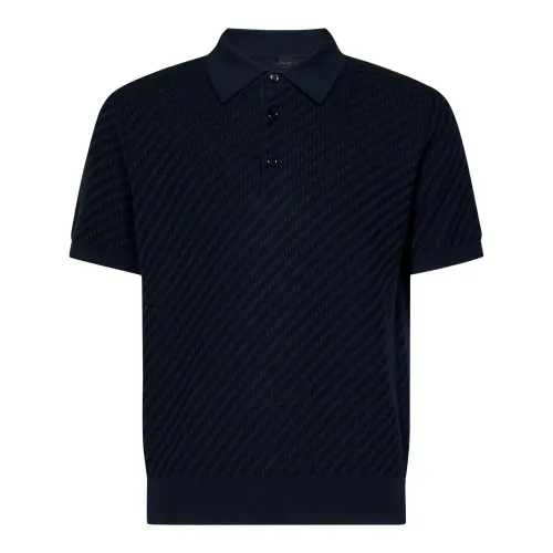 Brioni , Mens Clothing T-Shirts Polos Blue Ss24 ,Blue male, Sizes: