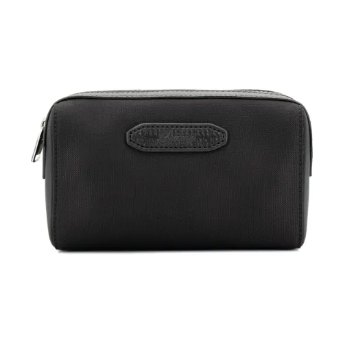 Brioni , Nylon Beauty Case with Leather Inserts ,Black male, Sizes: ONE SIZE