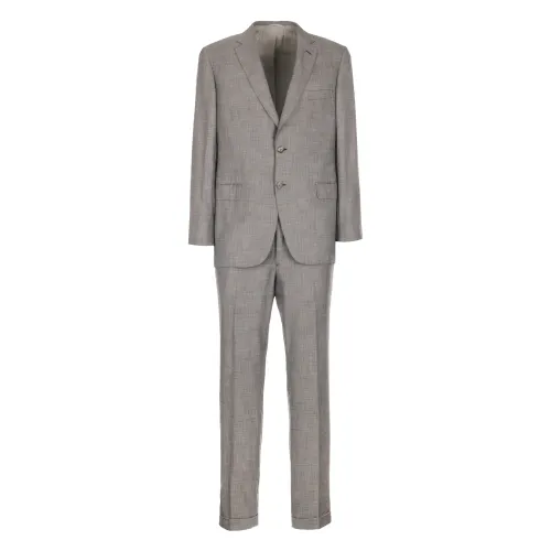 Brioni , Single Breasted Suits ,Gray male, Sizes: