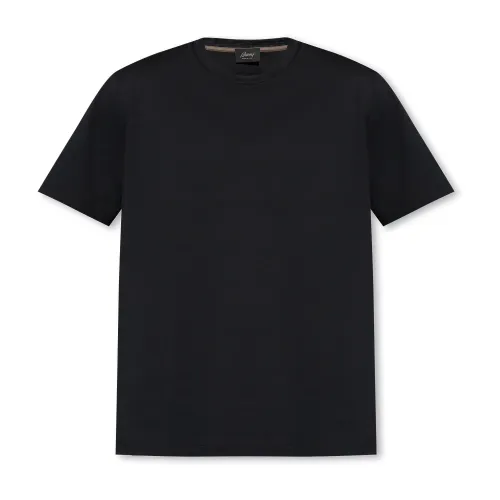 Brioni , T-shirt with logo ,Black male, Sizes:
