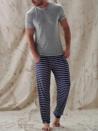 British Boxers Bamboo Striped Lounge Trousers - Grey/Navy - Male