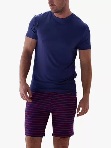 British Boxers Bamboo Striped Pyjama Shorts - Red/Navy - Male