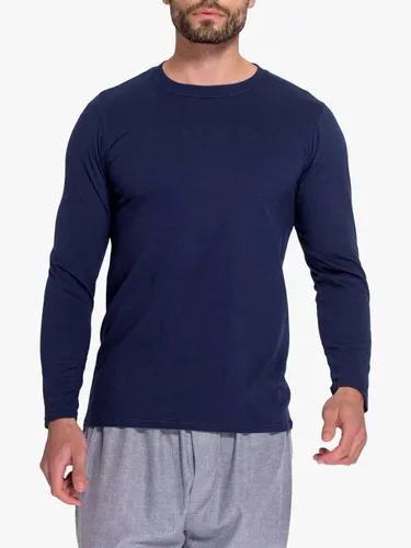 British Boxers GOTS Organic Long Sleeve Lounge T-Shirt - Navy - Male