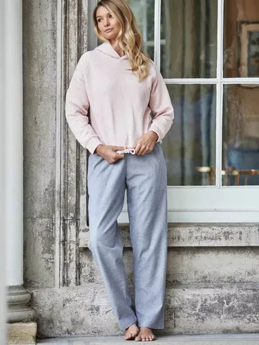 British Boxers Herringbone Brushed Cotton Pyjama Trousers - Ash Grey - Female