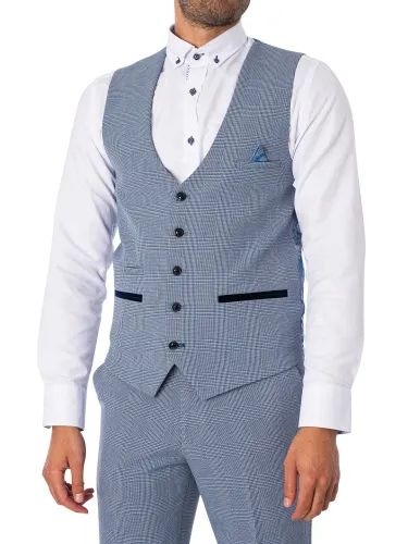 Bromley Single Breasted Check Waistcoat
