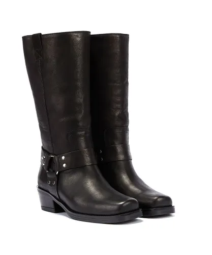 Bronx Trig-Ger Harness Waxy Leather WoMens Black Boots