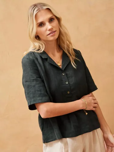Brora Linen Utility Shirt, Slate - Slate - Female