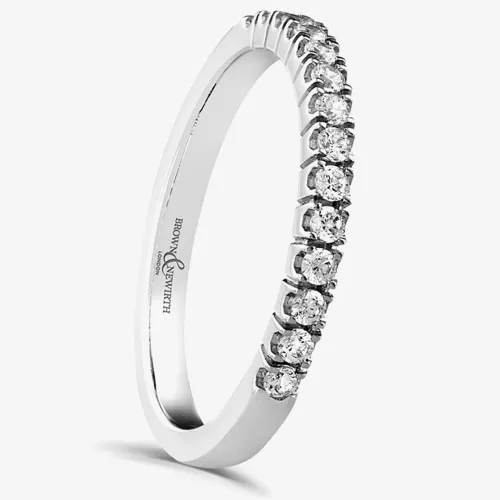 Brown & Newirth Brown & Newirth Platinum Claw 0.25ct Diamond Hlaf Eternity Ring HET178 PLT LDS M