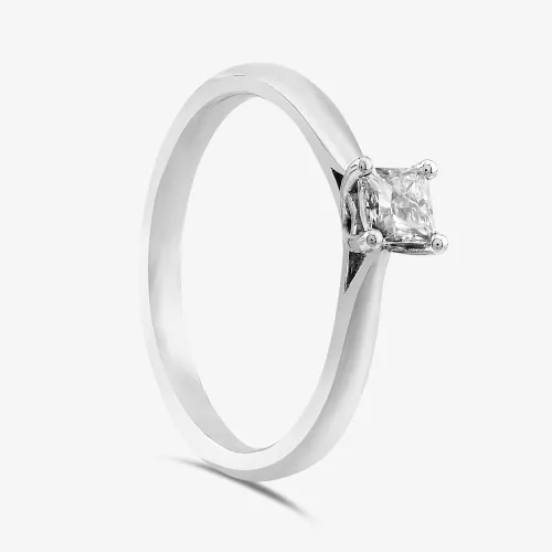 Brown & Newirth Platinum 0.31ct Princess Cut Diamond Solitaire Ring MENW262B1/24-04-052 N