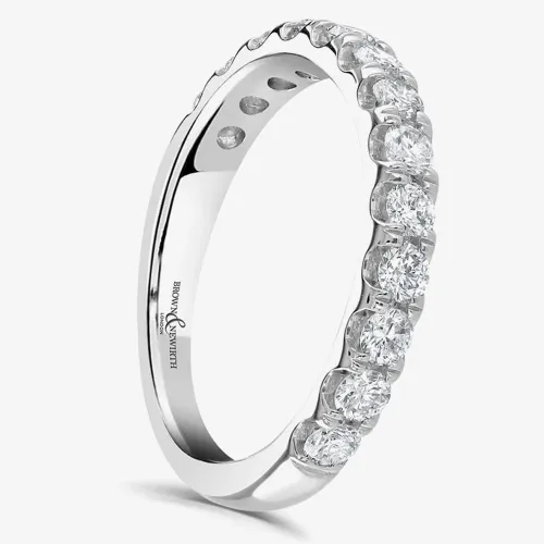 Brown & Newirth Platinum 0.75ct Brilliant Cut Diamond Half Eternity Ring HET890 PLT L