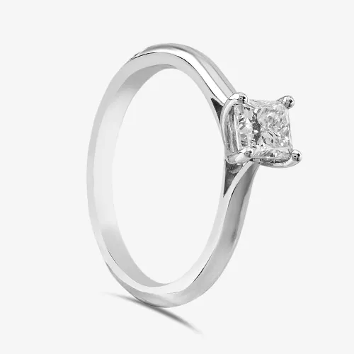 Brown & Newirth Platinum 0.86ct Princess Cut Diamond Solitaire Ring MENW262J1/24-04-129C