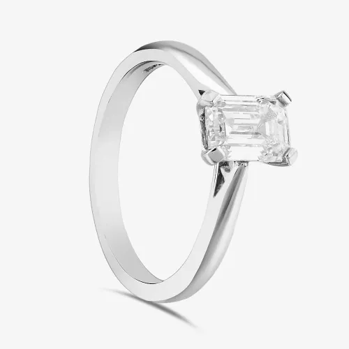 Brown & Newirth Platinum 1.20ct Emerald Cut Diamond Solitaire Ring MENW284B1 PL/24-08-015 M