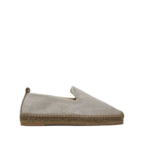 Brunello Cucinelli , Beige Lurex Knit Espadrilles Sandals ,Gray female, Sizes:
