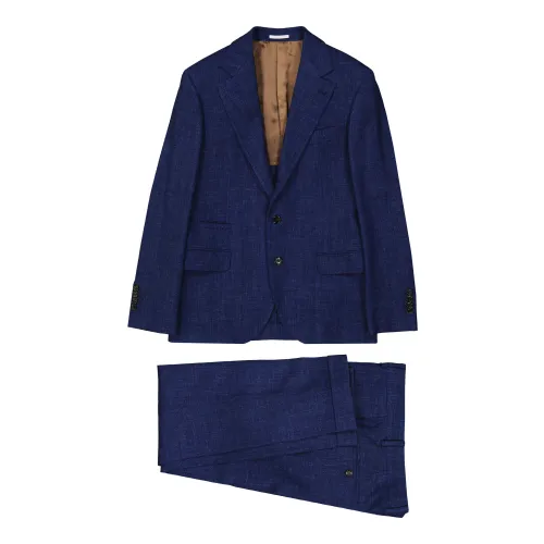 Brunello Cucinelli , Blue Wool Suit for Men ,Blue male, Sizes: