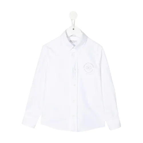 Brunello Cucinelli , Boy's Clothing Shirts C001 Aw21 ,White male, Sizes: