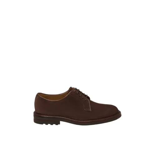 Brunello Cucinelli , Brown Flat Shoes with Leather Lining and Lightweight Sole ,Brown male, Sizes: