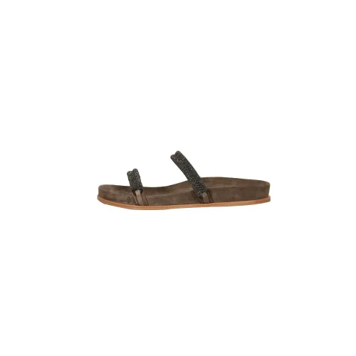 Brunello Cucinelli , Brown Sandals - Pair of Slippers ,Brown female, Sizes:
