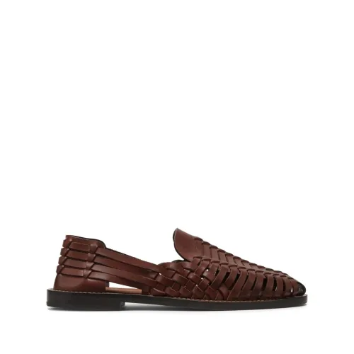Brunello Cucinelli , Brown Woven Leather Sandals ,Brown male, Sizes: