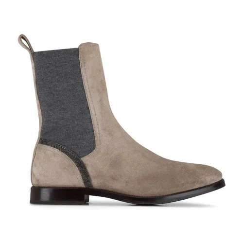 Brunello Cucinelli , Brunello Cucinelli Suede Boots ,Beige female, Sizes: