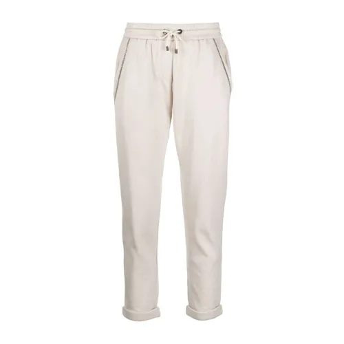 Brunello Cucinelli , Brunello Cucinelli Trousers White ,White female, Sizes: