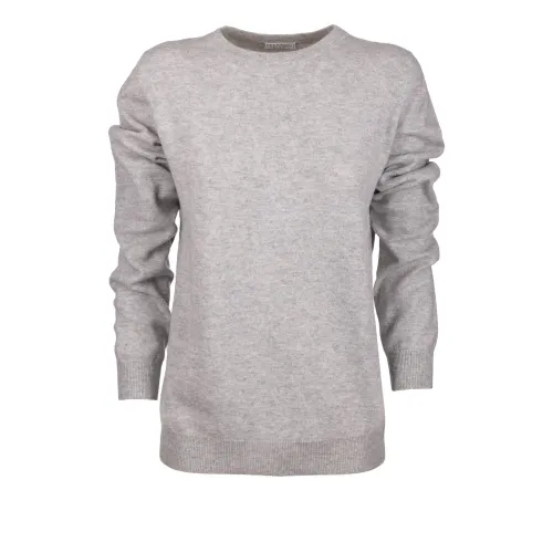 Brunello Cucinelli , Cashmere Crewneck Sweater ,Gray female, Sizes: