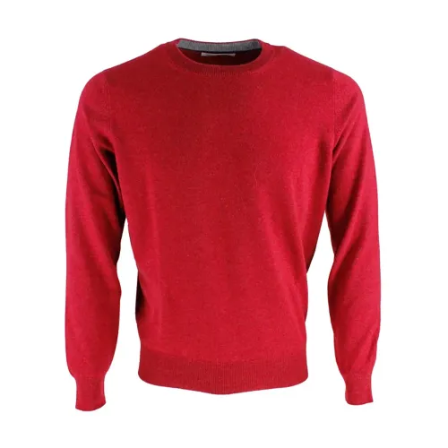 Brunello Cucinelli , Cashmere Crewneck Sweater ,Red male, Sizes: