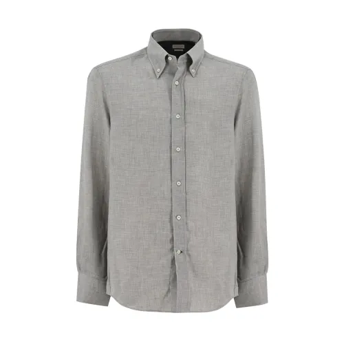Brunello Cucinelli , Casual Shirt ,Gray male, Sizes: