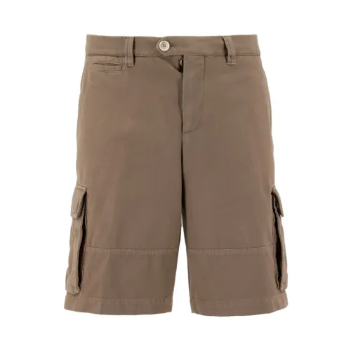Brunello Cucinelli , Clic Shorts for Men ,Brown male, Sizes: