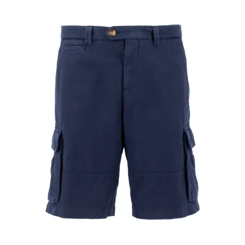 Brunello Cucinelli , Colorato Ss23 Bermuda Shorts ,Blue male, Sizes: