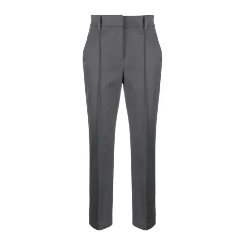 Brunello Cucinelli , Darkgray Trousers Women's Clothing ,Gray female, Sizes: