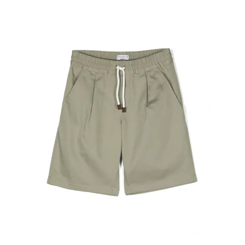 Brunello Cucinelli , Green Shorts for Boys ,Green male, Sizes: